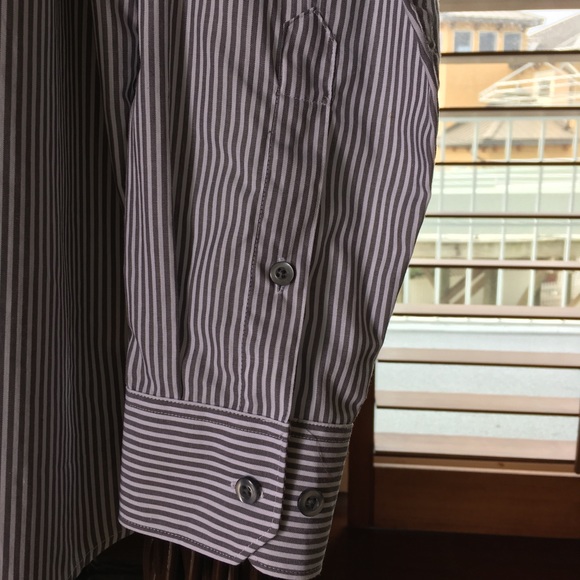 Mens Axist Striped Button Down Shirt Long Sleeve-L - Picture 6 of 6